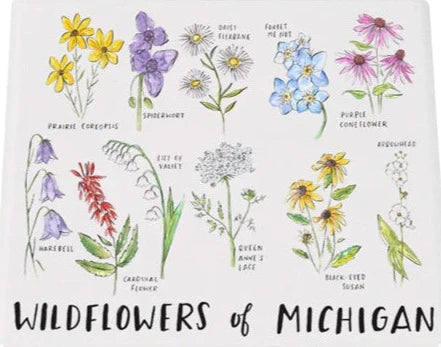 Ceramic Local Love Wildflowers of Michigan Coaster