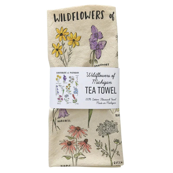 Wildflowers of Michigan Tea Towel