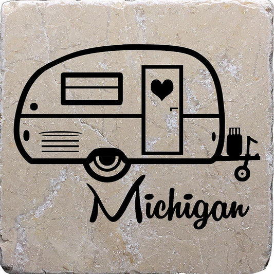 Michigan Camper Marble Coaster, Noomoon
