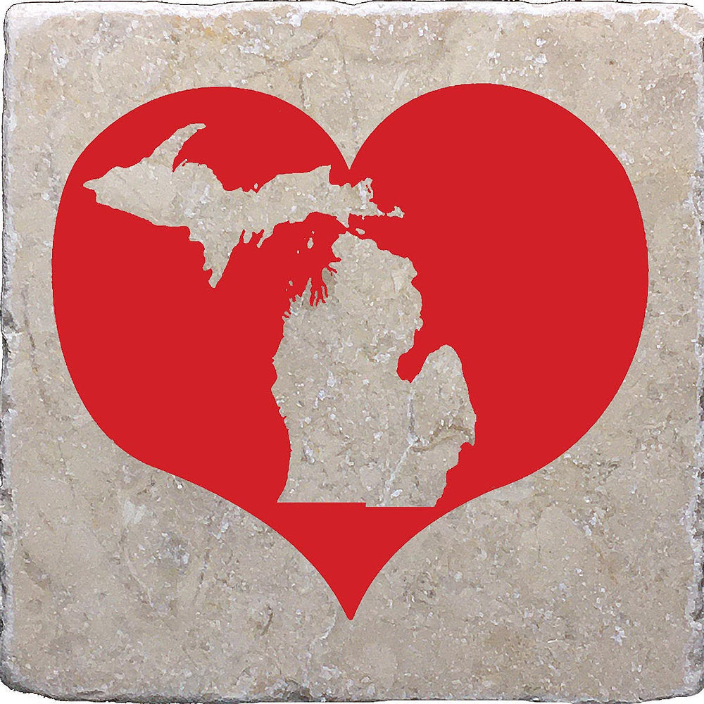 Red Heart Michigan Marble Coaster, Noomoon