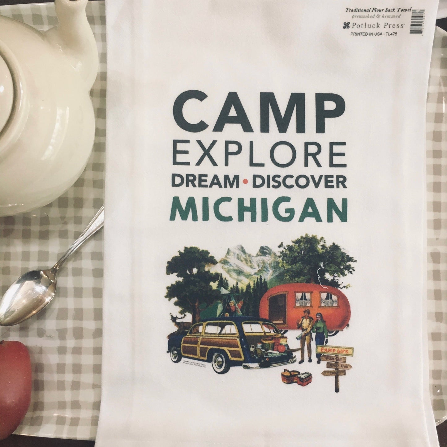 Camp Michigan Flour Sack Towel
