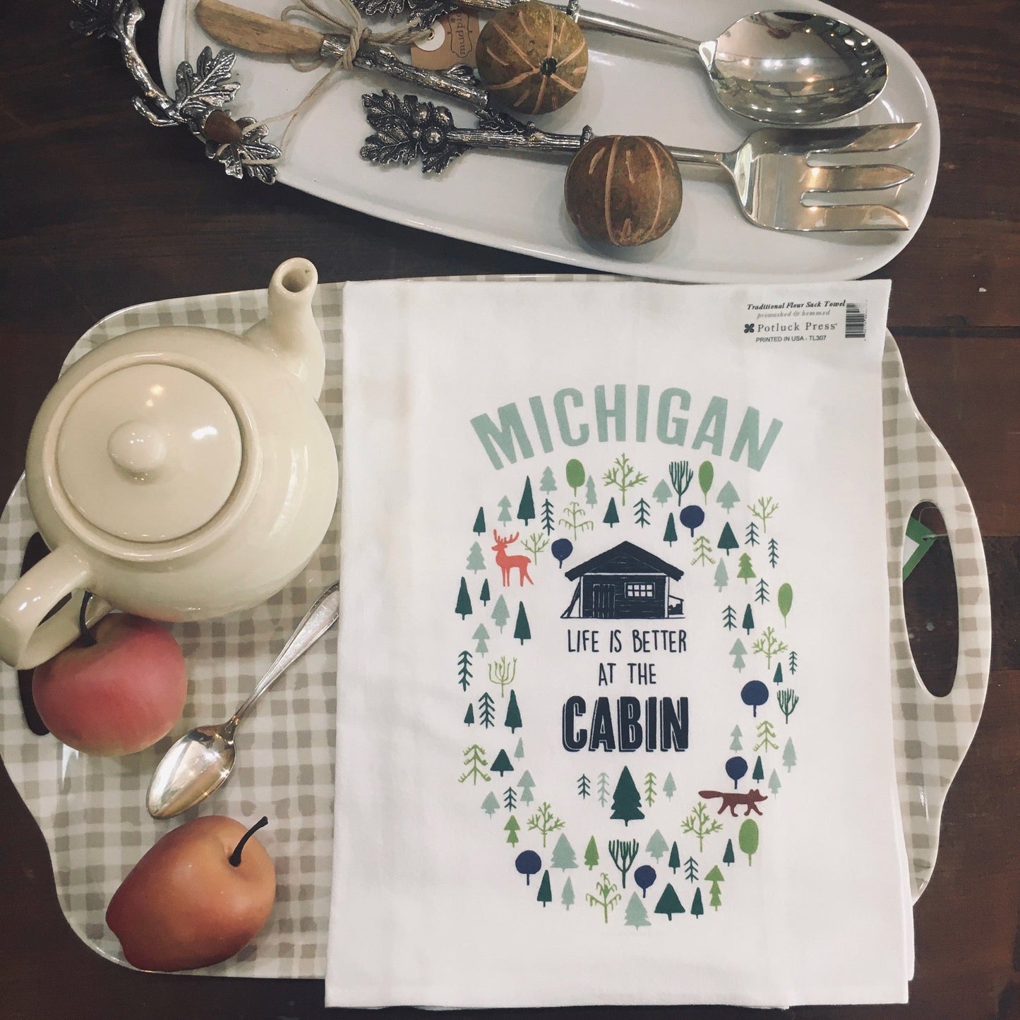 Michigan Cabin Life Flour Sack Towel